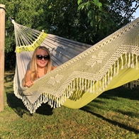 Double green fabric hammock with exclusive border